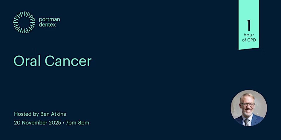 a presentation on oral cancer with a picture of a man in a circle on a blue background .